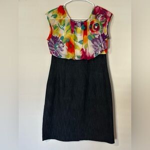 Floral Top Blue Dress